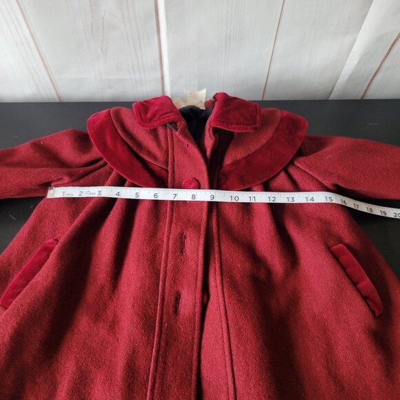 Vintage Petite Coquette Wool Children’s Girl Sz 2 Quilted/Lined, Velvet Trim EUC - Picture 10 of 11